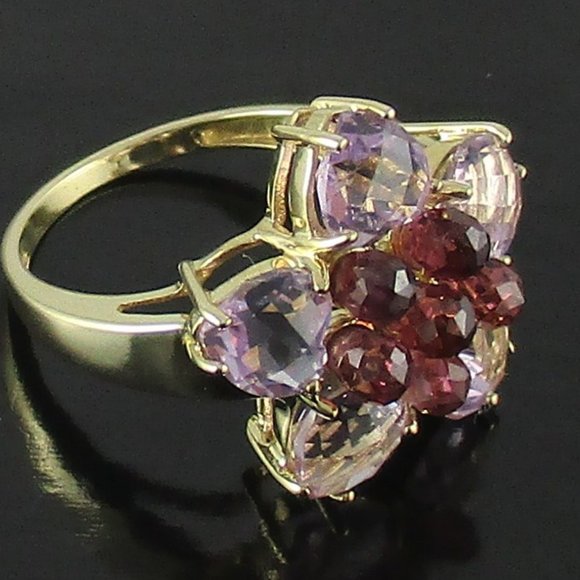 10K Lilac Quartz & Rhodolite 6.04ct Ring - Picture 7 of 11